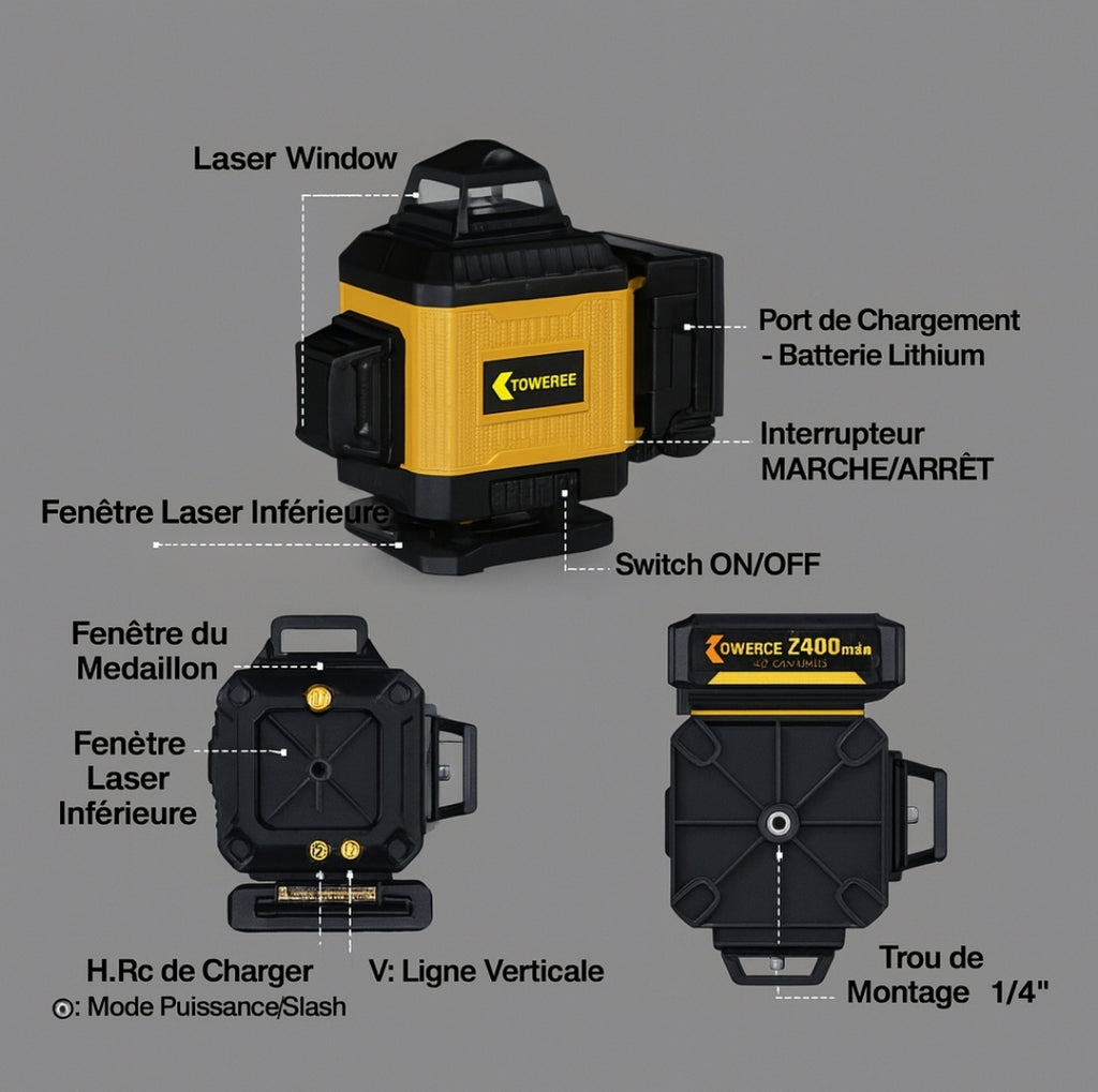Niveau Laser 4D 16 Lignes avec Trépied