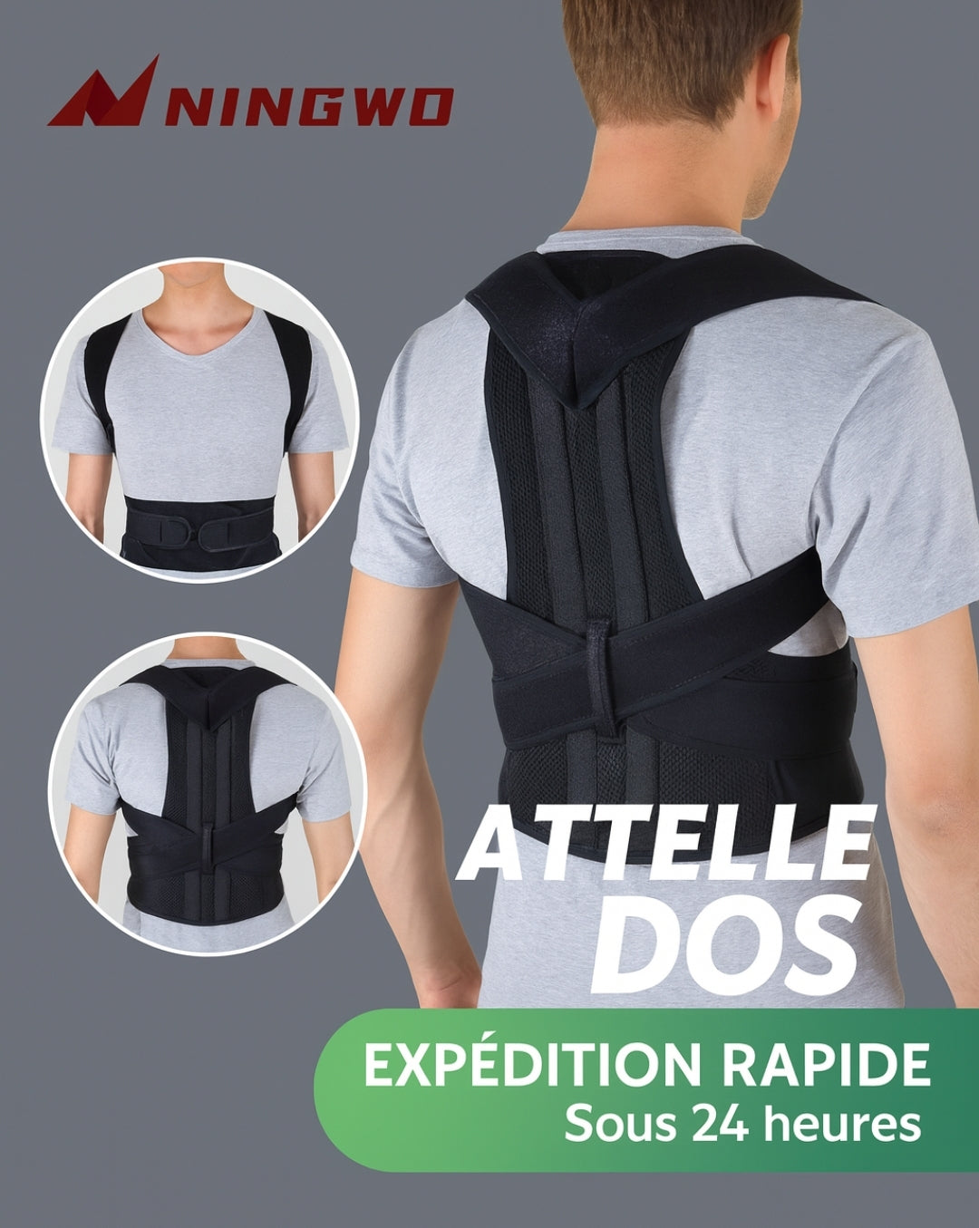 Correcteur de Posture – Harnais de Maintien Dorsal Ajustable