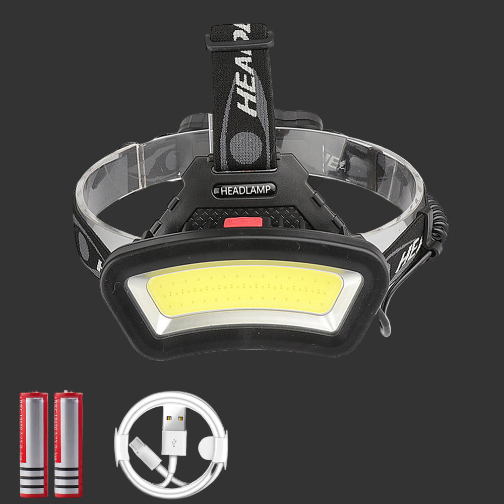 Lampe Frontale LED COB Rechargeable – 4 Modes – Résistante à l’eau