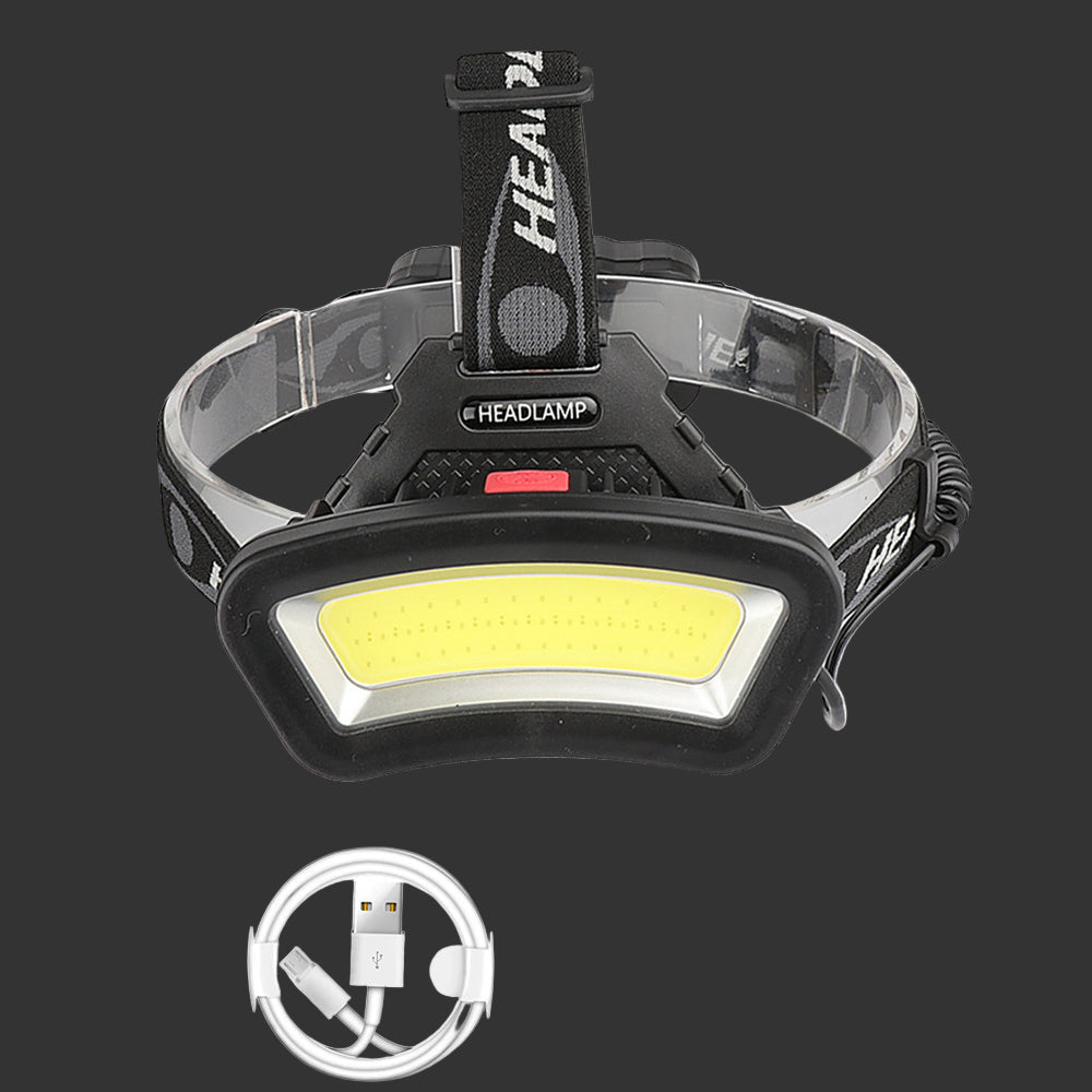 Lampe Frontale LED COB Rechargeable – 4 Modes – Résistante à l’eau
