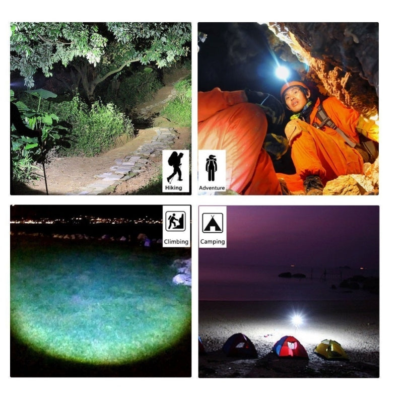 Lampe Frontale LED COB Rechargeable – 4 Modes – Résistante à l’eau