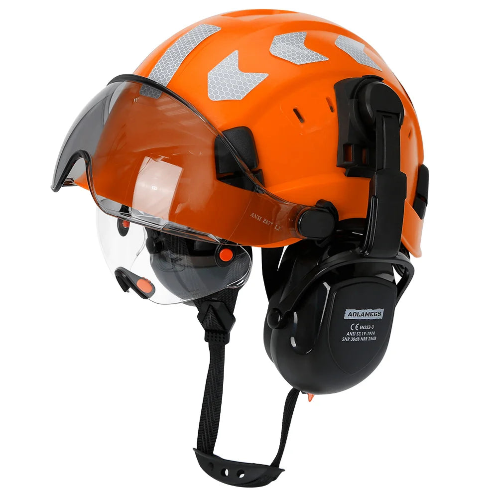 Casque de Sécurité Multifonction avec Visière &amp; Coquilles