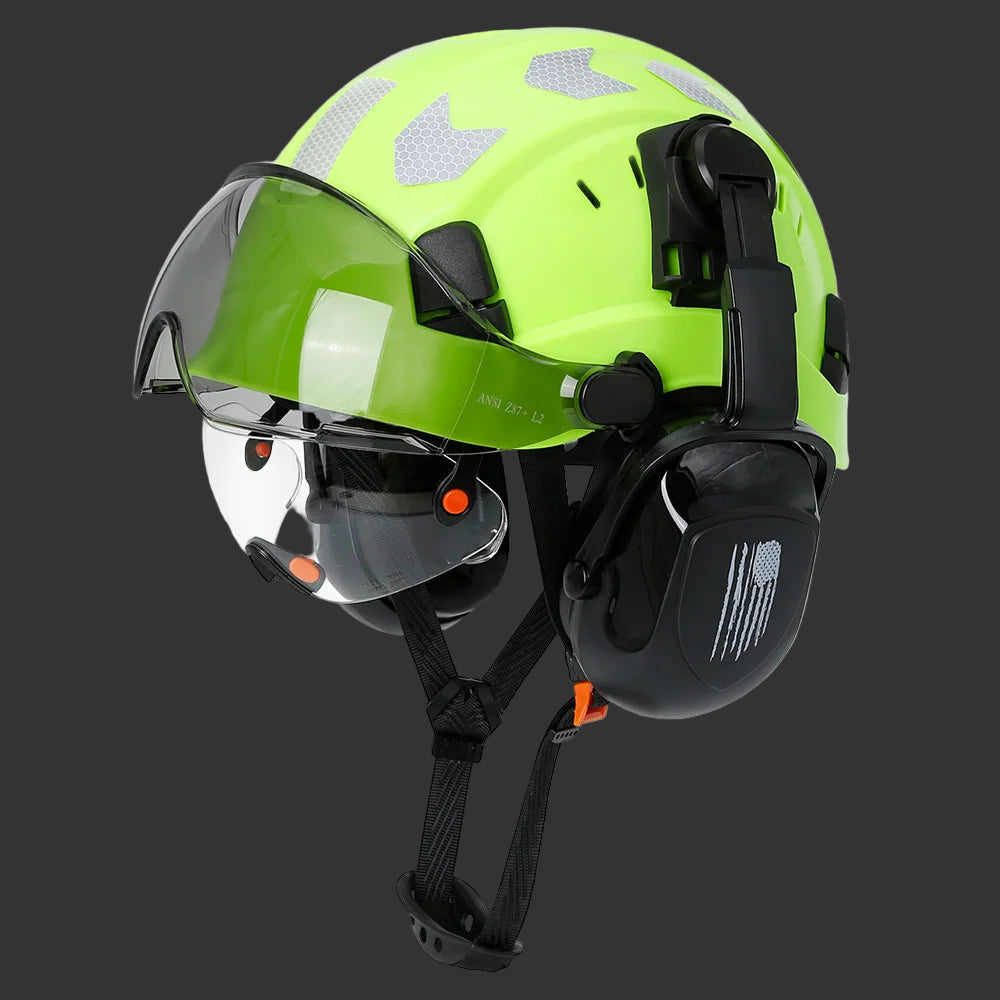 Casque de Sécurité Multifonction avec Visière &amp; Coquilles