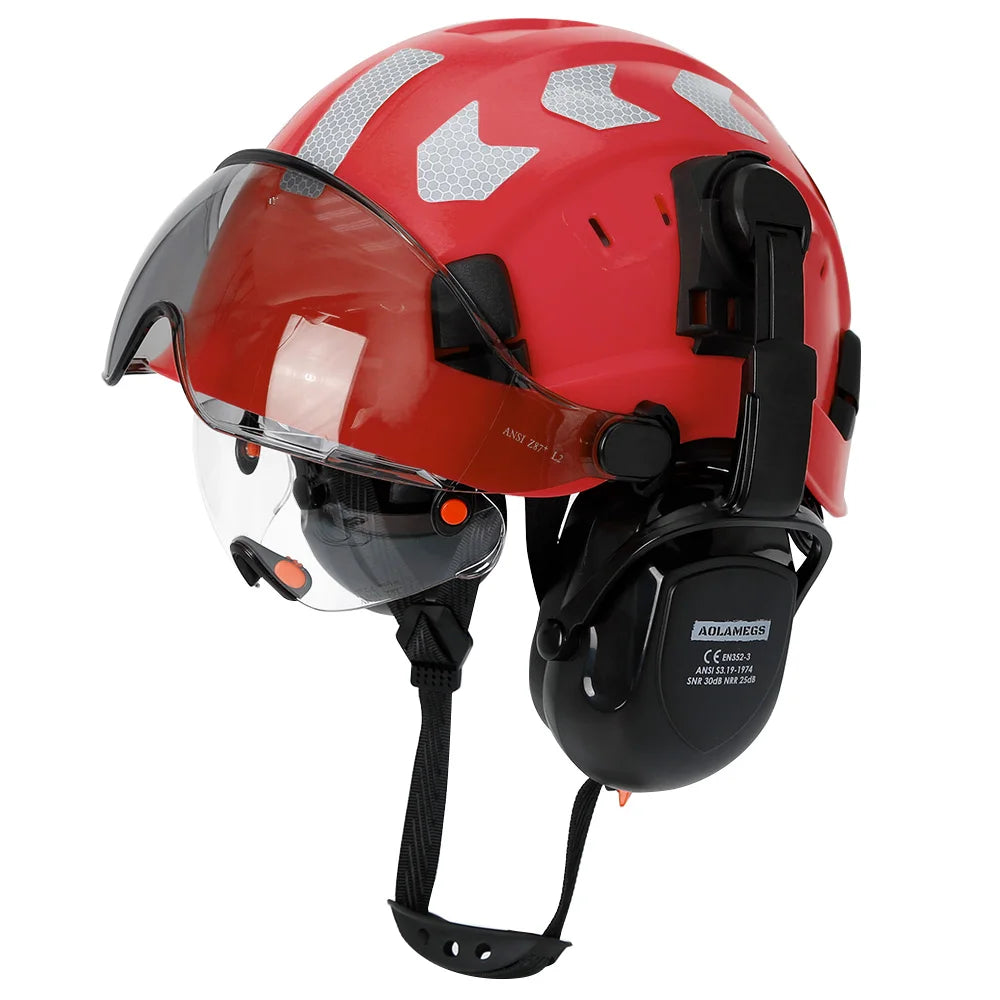 Casque de Sécurité Multifonction avec Visière &amp; Coquilles