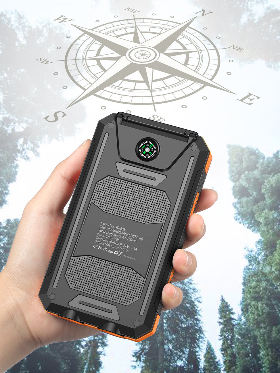 Batterie Solaire Outdoor 20 000 mAh – Lampe LED